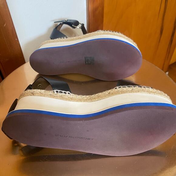 Stella McCartney Black White Tan Blue Espadrilles Ankle Strap  6.5 - Picture 11 of 16